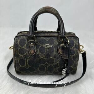 Coach Mini Rowan Crossbody Bag Loved Signature Canvas With Charms CDY29 NWT